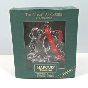 Marquis Waterford "Monkeys " two by two , fourth in series crystal ornament